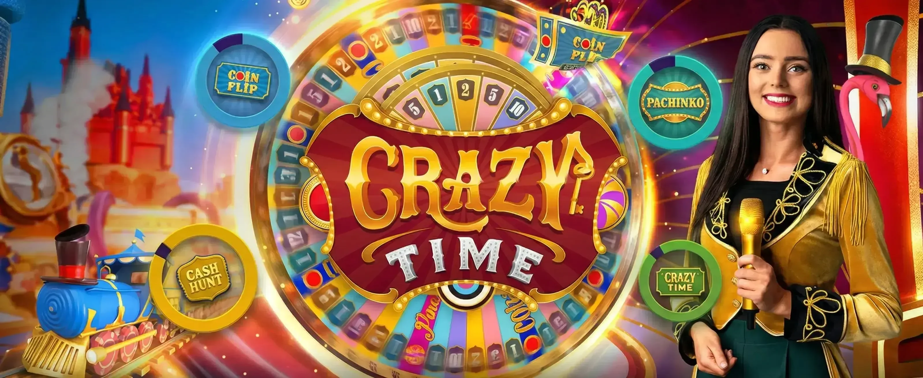 Crazy Time archive table with older spin history and live feed rows