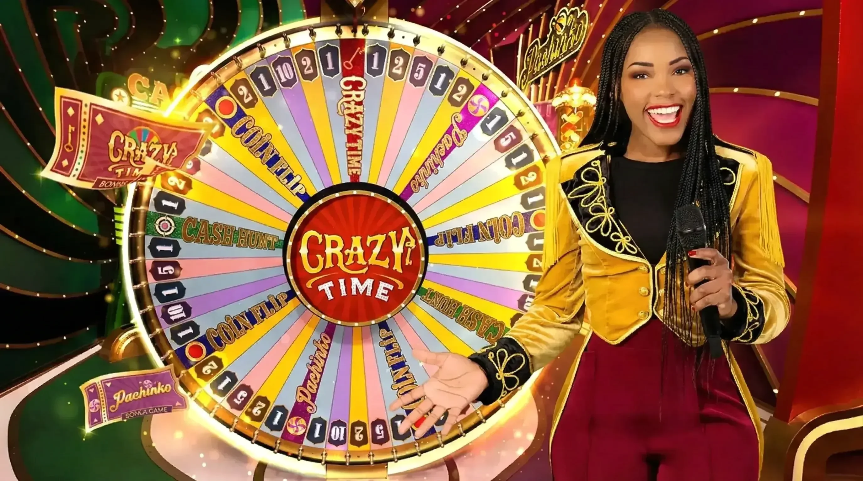 Evolution live casino studio used for Crazy Time style game shows