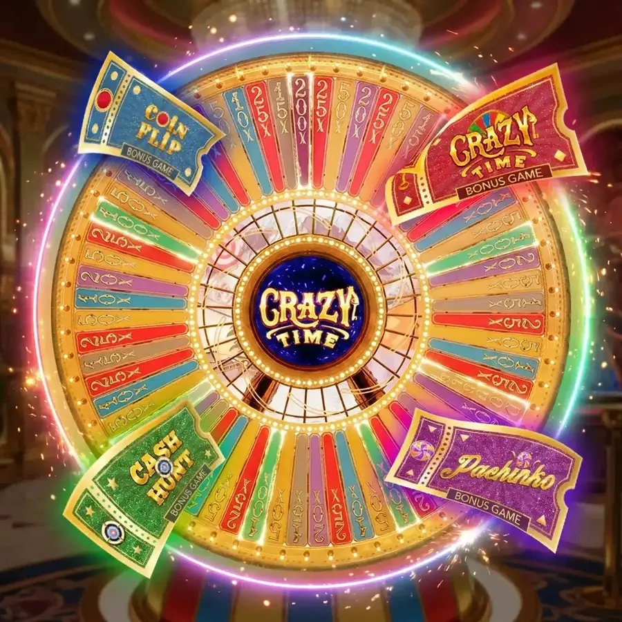 Crazy Time wheel segment layout with number and bonus spaces