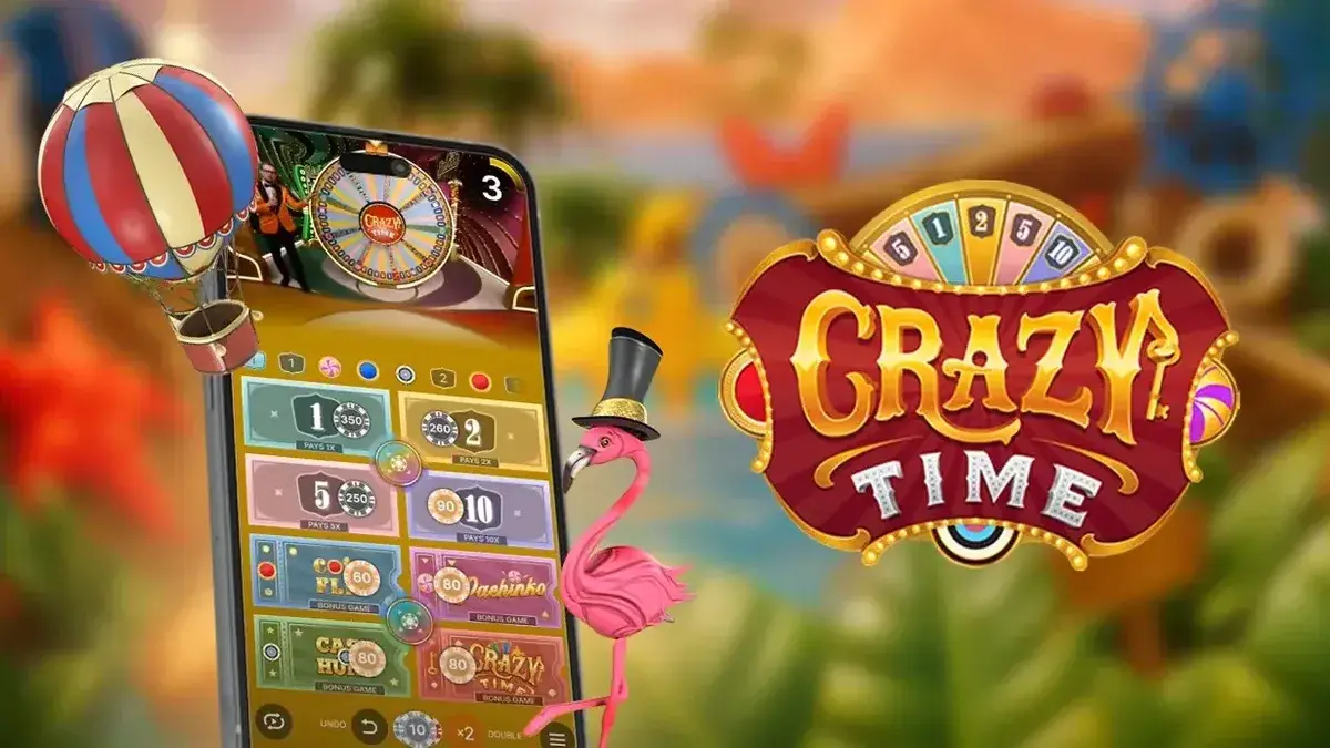 Crazy Time mobile app screen showing live casino access